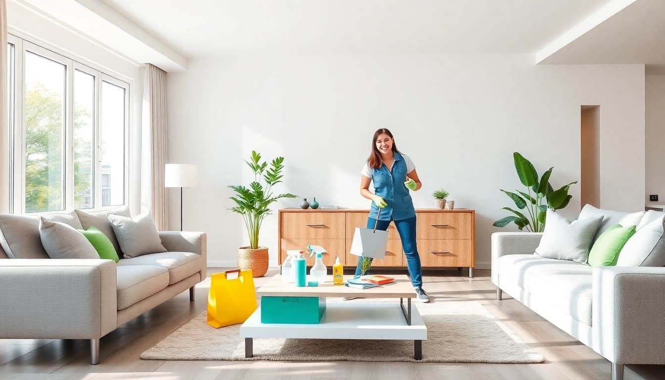 Pris hemstädning från professionell städfirma i ett rent och ljust hem.