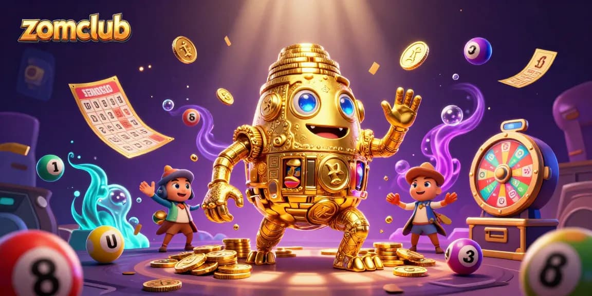 Experience exhilarating gameplay with zomclub's vibrant golem and dynamic casino elements in a magical scene.