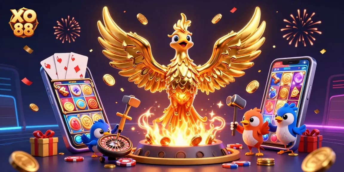 Experience thrilling gameplay at XO 88 with golden coins and vibrant slot action.