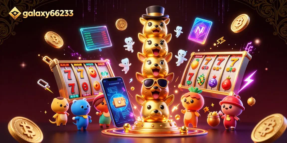 Experience exciting gameplay at galaxy66233 with vibrant slot reels and dynamic casino elements.