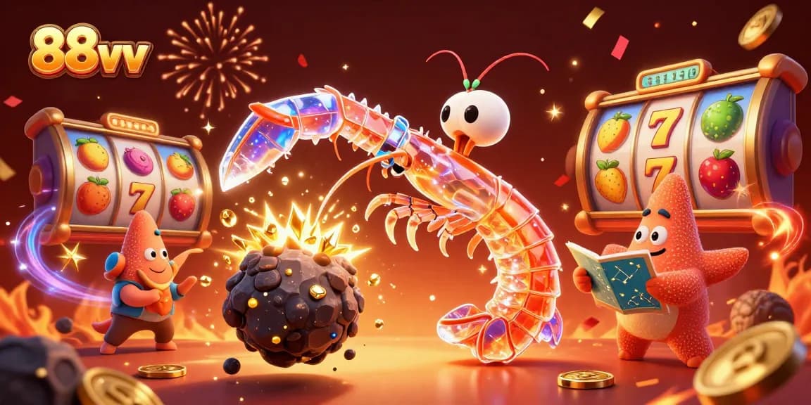 Experience thrilling spins with 88vv's galactic samurai and dynamic slot reels in this vibrant casino scene.