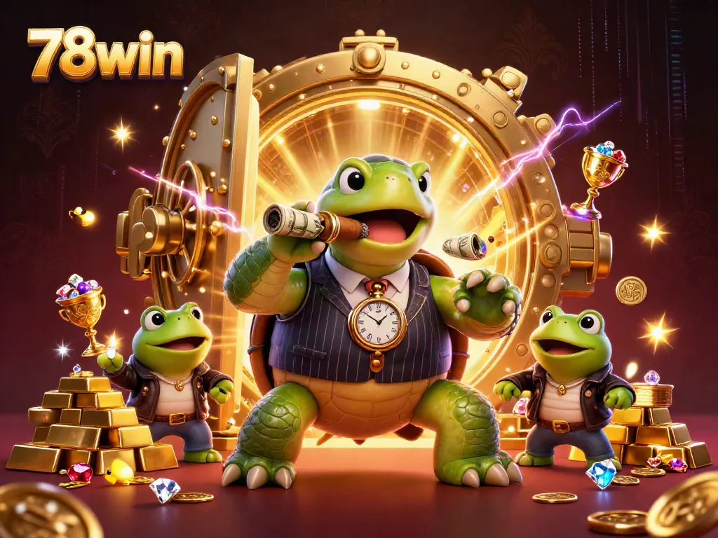 Experience thrilling casino adventure at 78win with vibrant characters and luxurious elements.