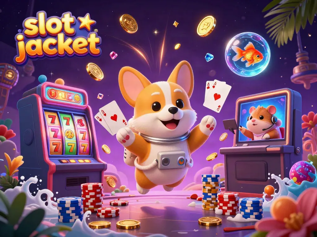 Engage with slot jackpot excitement in a detailed 3D cosmic casino adventure.