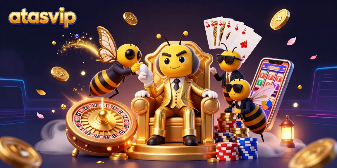Experience premium gaming excitement at atasvip with dynamic casino elements and vibrant characters.