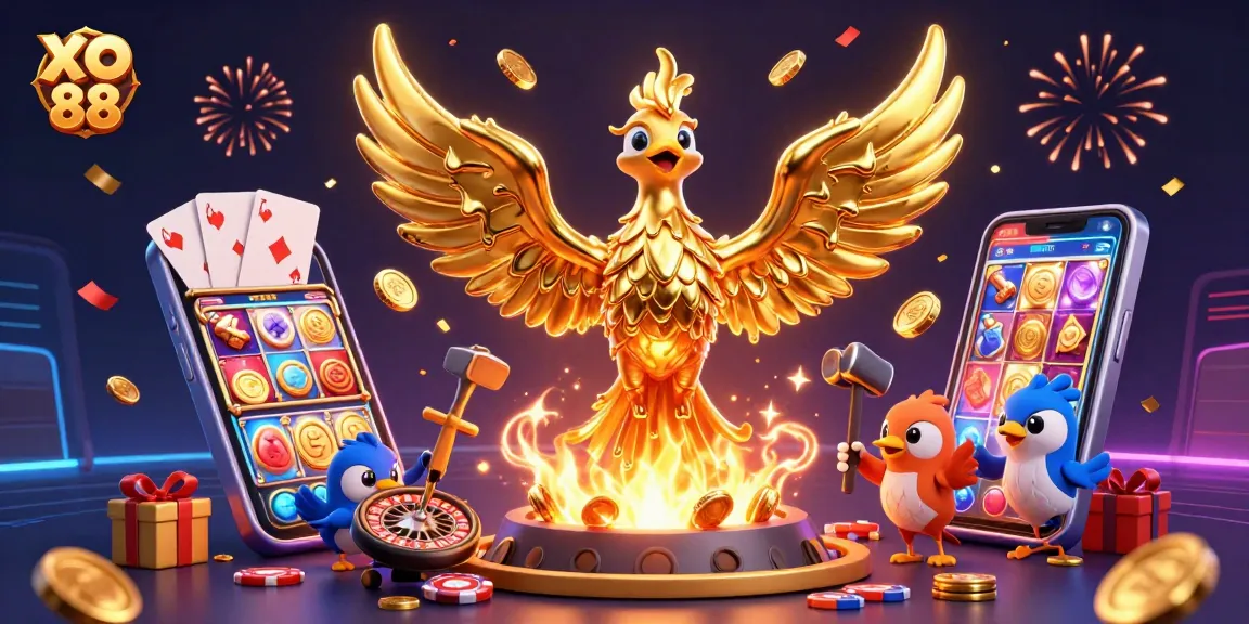 Experience thrilling gameplay at XO 88 with golden coins and vibrant slot action.