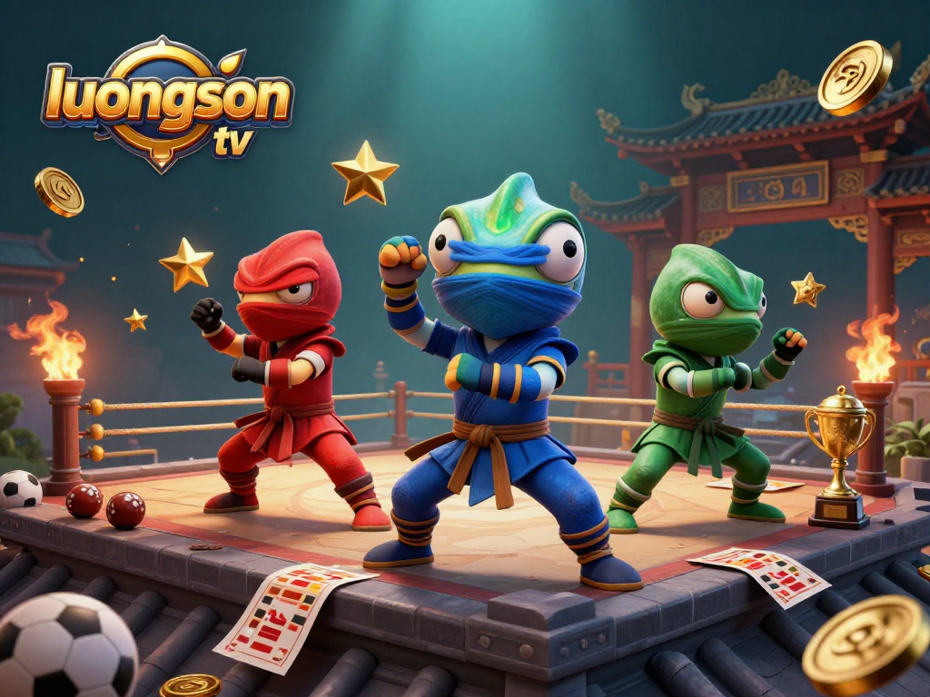 Experience real-time betting excitement with luongson tv featuring vibrant sports betting elements.