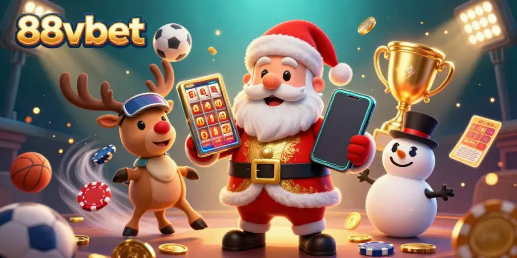 Join Santa and friends at 88vbet, experiencing jackpot slots and festive sports excitement!