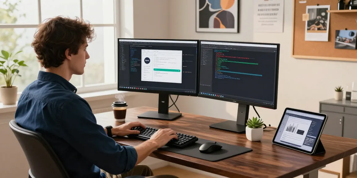 Developer optimizing WPS Download applications in a modern workspace.