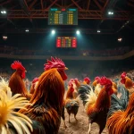 Experience the thrill of đá gà trực tiếp with intense rooster fights and vibrant betting visuals.