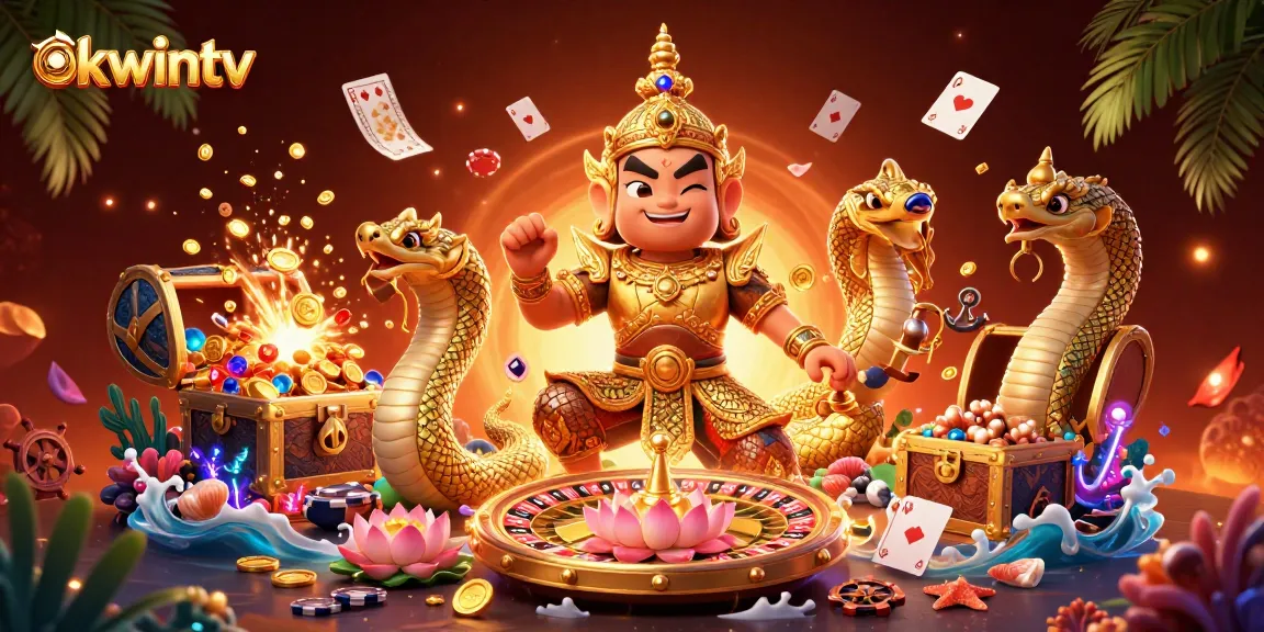 Engage with thrilling betting action on okwintv featuring a vivid Thai guardian and casino elements.