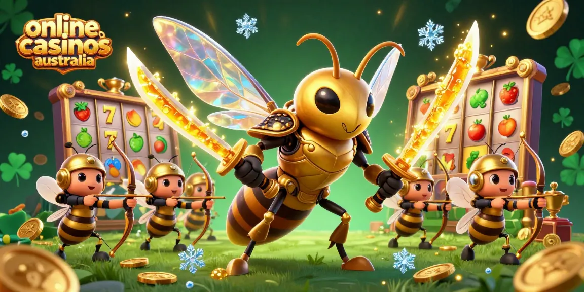 Experience the excitement of online casinos Australia featuring vibrant slot elements and unique characters.